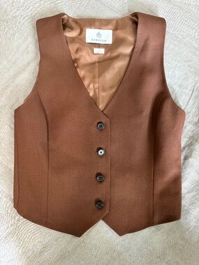 Babaton Aritzia Brown Vest
